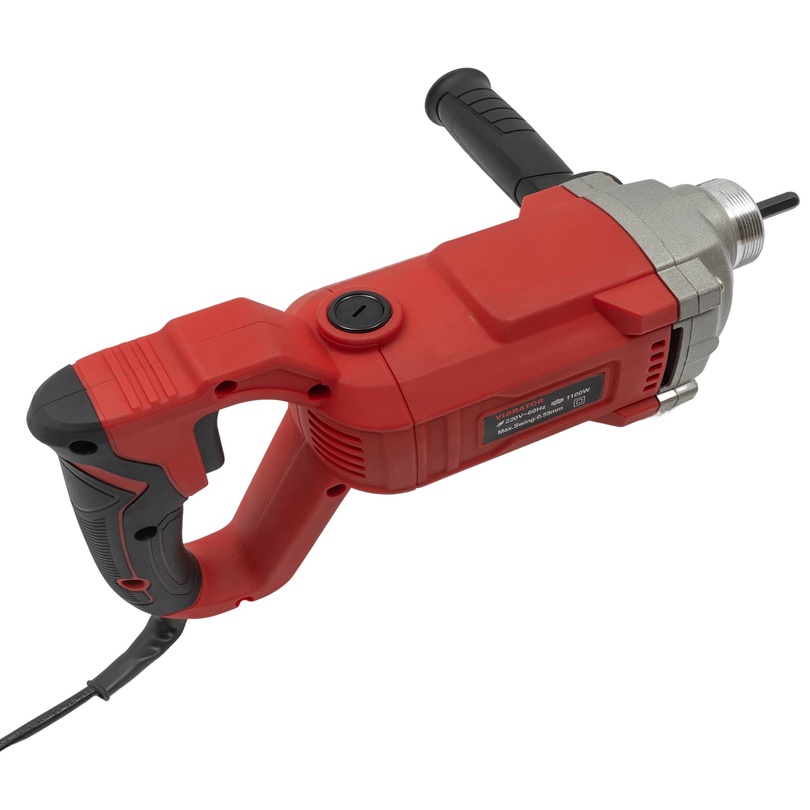 Vibratore elettrico per calcestruzzo, 1100 W, 220 V, per calcestruzzo, portatile, con asta ondulata da 6,6 FT/2 m, per diverse strutture in calcestruzzo, rosso