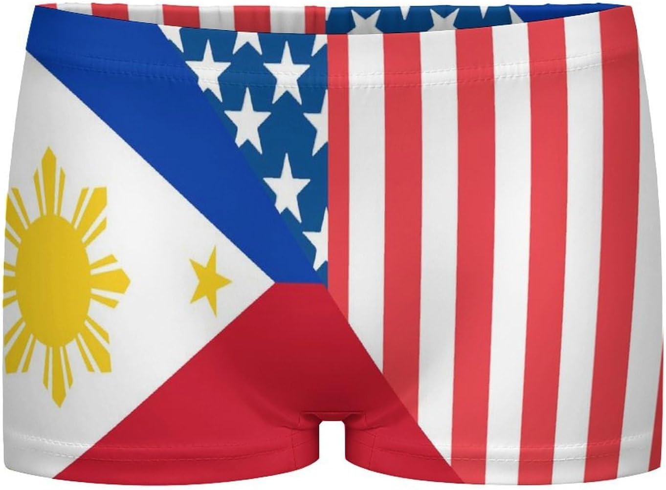 Philippines & U.S. Flag Fashion Women's Boxer Briefs Breathable Underpants Trunks Stretch Underwear