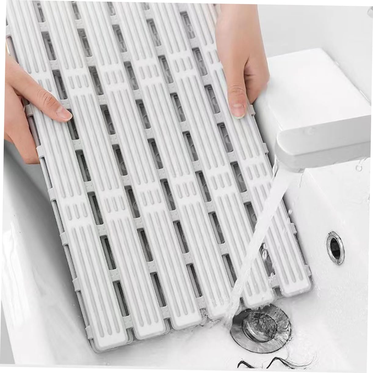 UPKOCH Alfombra Baño Algodon Antideslizante con Ventosas, Fácil de Limpiar, para Bañera y Ducha, se Adapta Mayoría de Bañeras y Hoteles