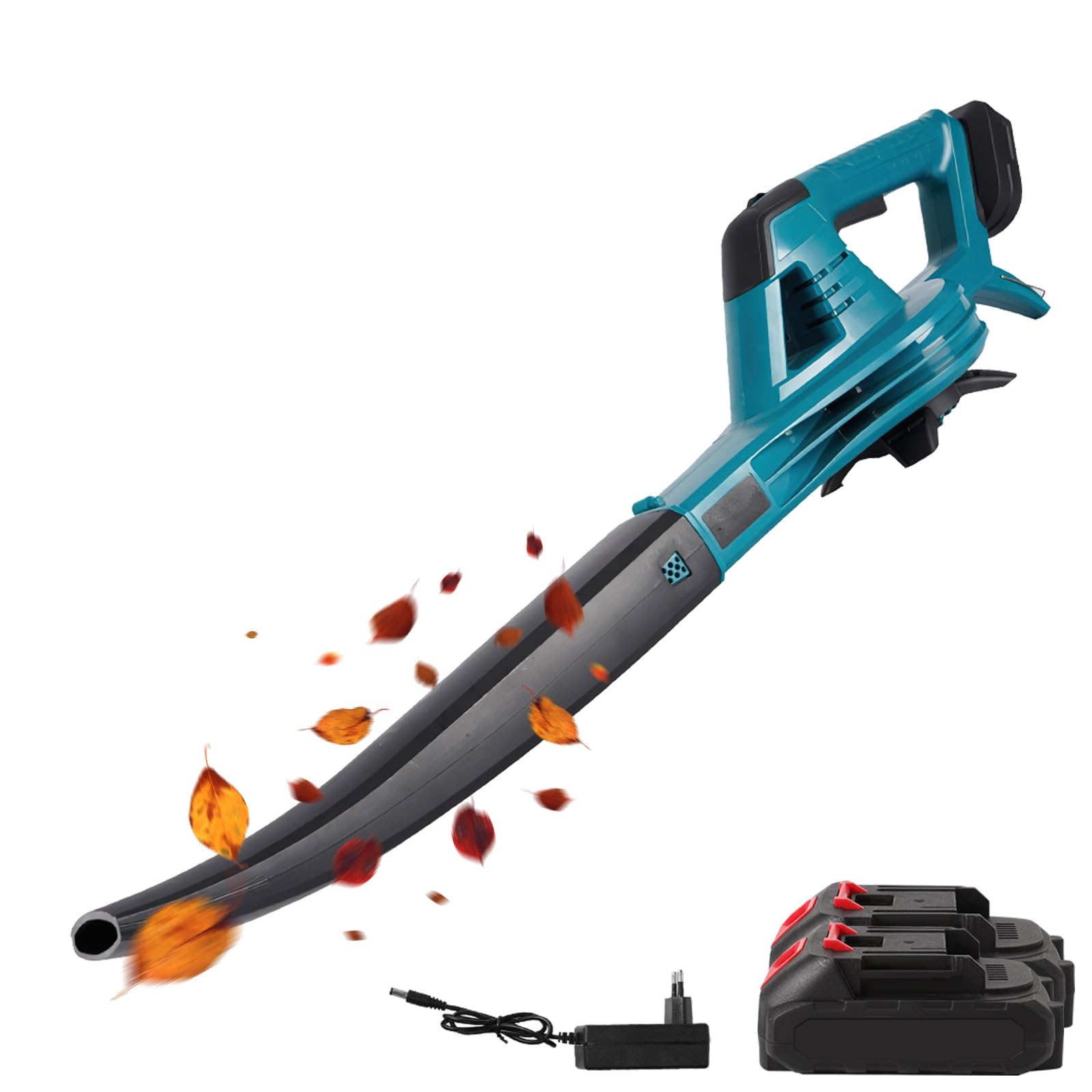 Soplador de hojas para Makita de 18 V, con velocidad de 350 km/h, 6 velocidades ajustables, incluye aspiradora con batería y cargador, soplador para el cuidado del césped, polvo y pelo de animales