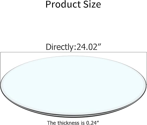Miniatura 3 de Mesa de comedor redonda de cristal de 18 pulgadas, juego de mesa de cocina de vidrio templado circular transparente para mesa de comedor circular
