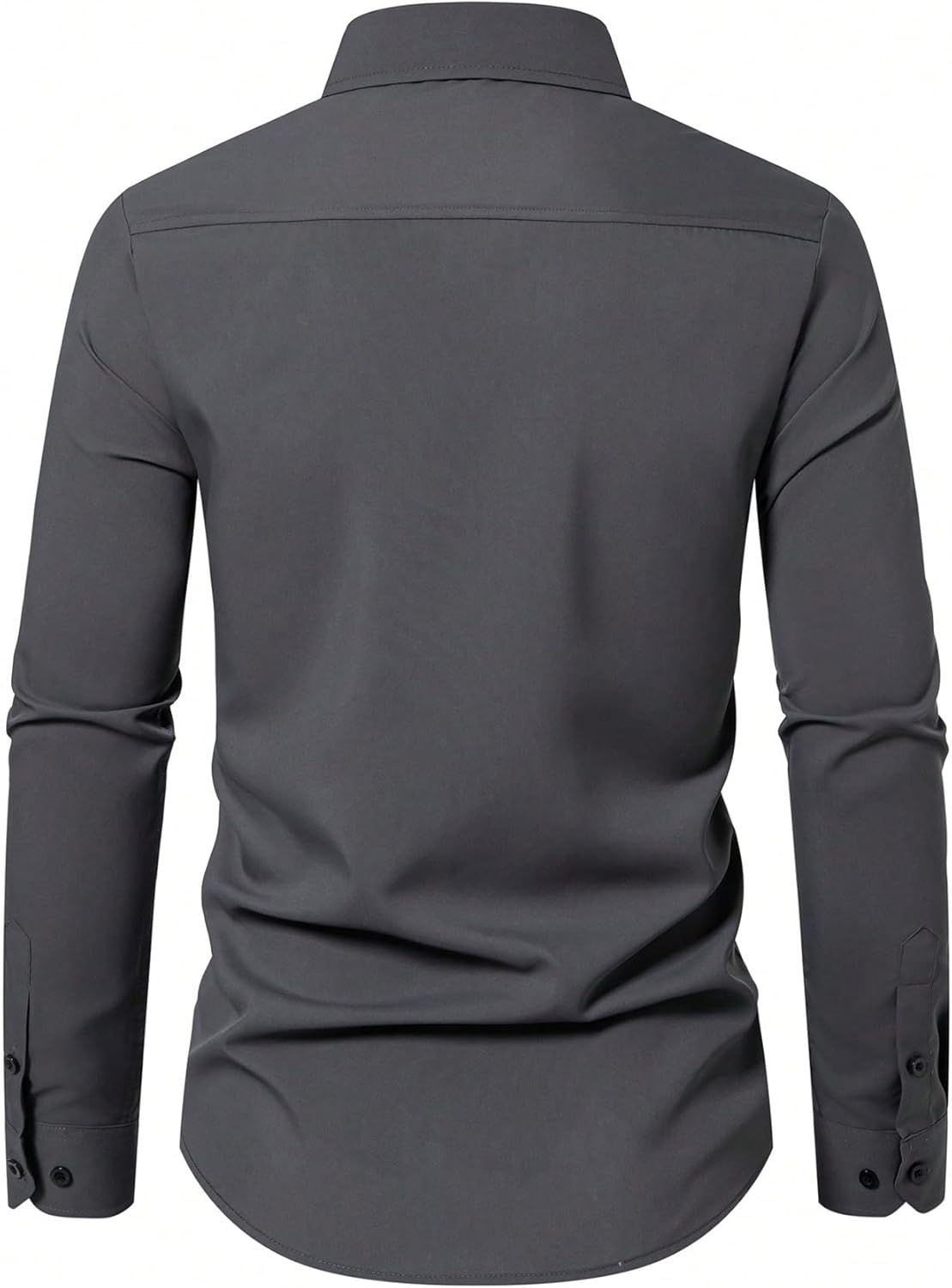 OYOANGLE Men's Long Sleeve Dress Shirts Regular Fit Business Casual Button Down Shirt with Pockets - Image 2