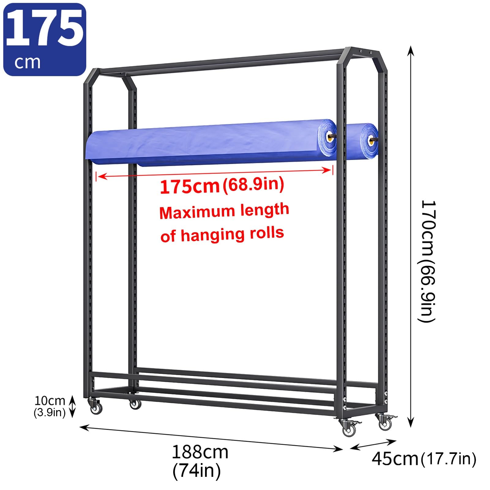 Snapklik.com : Commercial Fabric Roll Storage Rack
