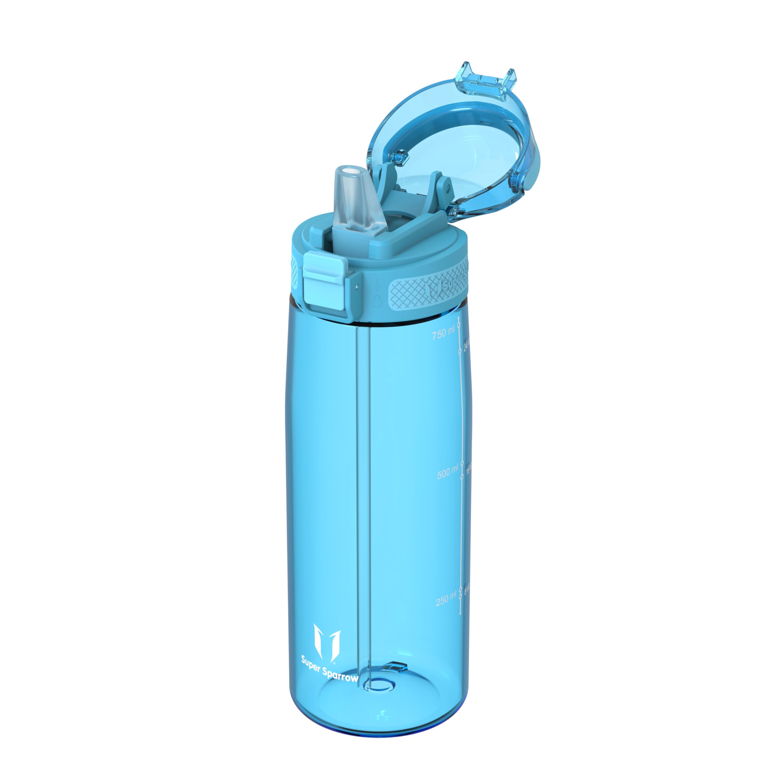 Super Sparrow Water Bottle - 750ml - TouchSip Bottle - BPA-Free, Non-Toxic, Eco-Friendly - Straw Tritan Bottles for Sports, Outdoors, Camping, Travel