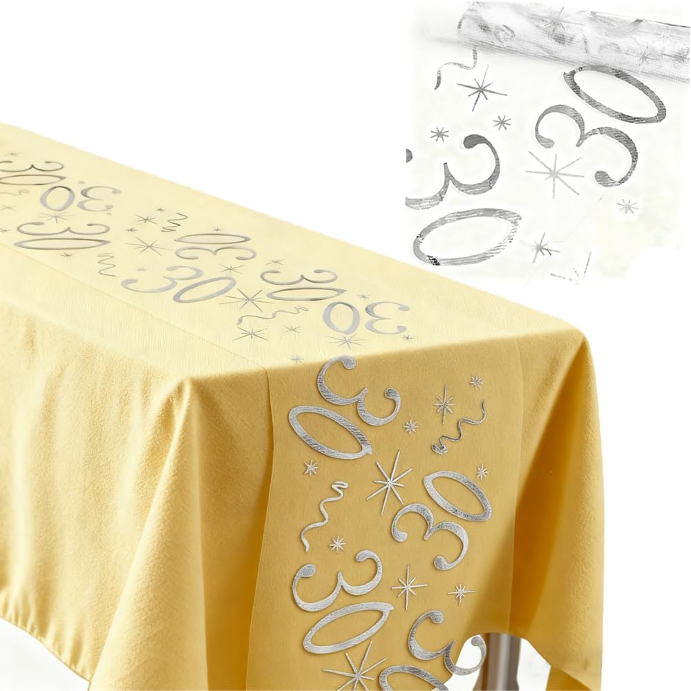 Table Runner for 30th Birthday, Table Decoration Birthday 28 cm x 275 cm, Table Runner Silver Roll, Decoration 30th Birthday, Table Runner Tablecloth Birthday, 30th Birthday Decoration, Party