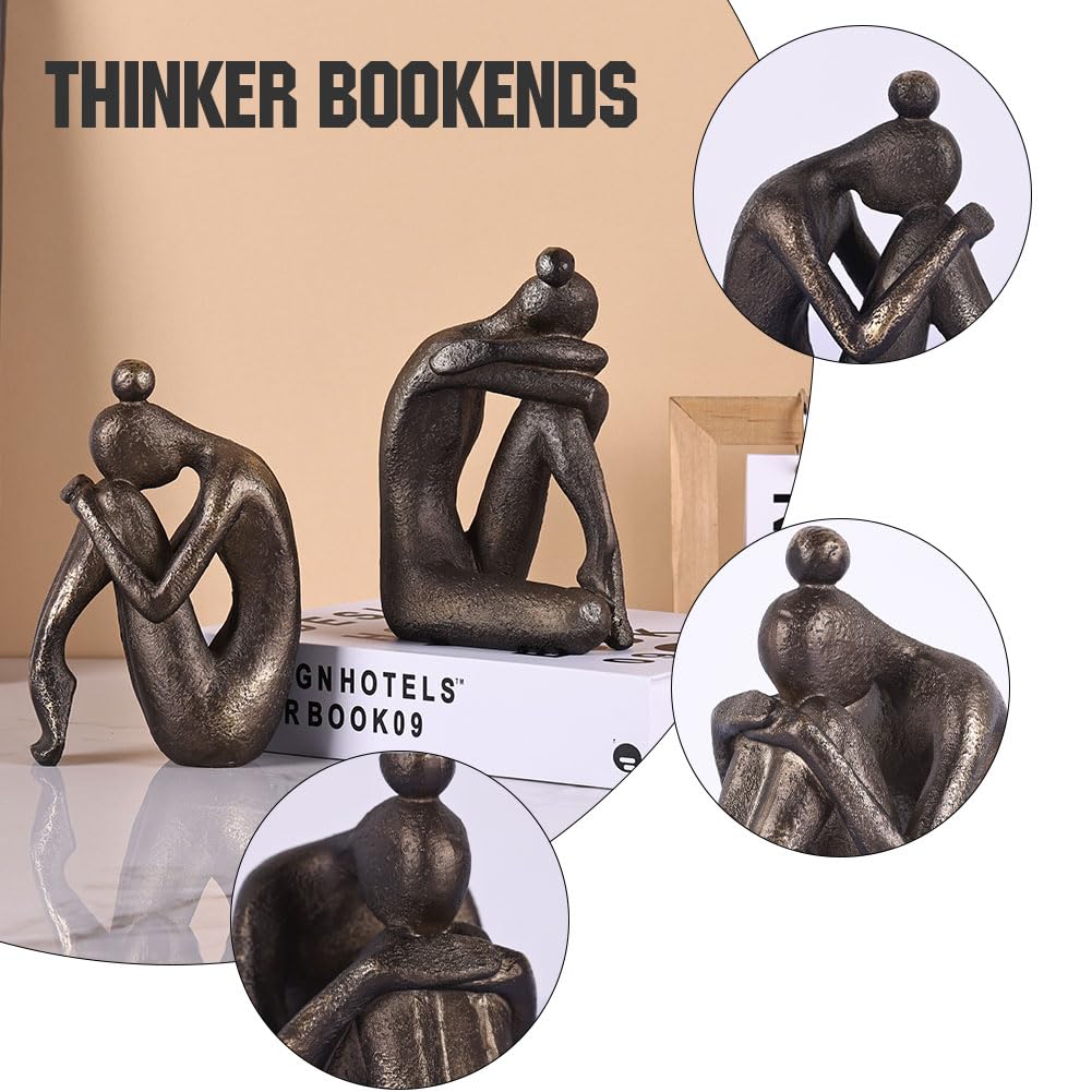 Dekorative Buchstützen aus Kunstharz, rutschfest, für Zuhause, Büro, Wohnzimmer, Arbeitszimmer, kreative Regale, Bürodekorationen, 2 Stück (Buchstütze01)