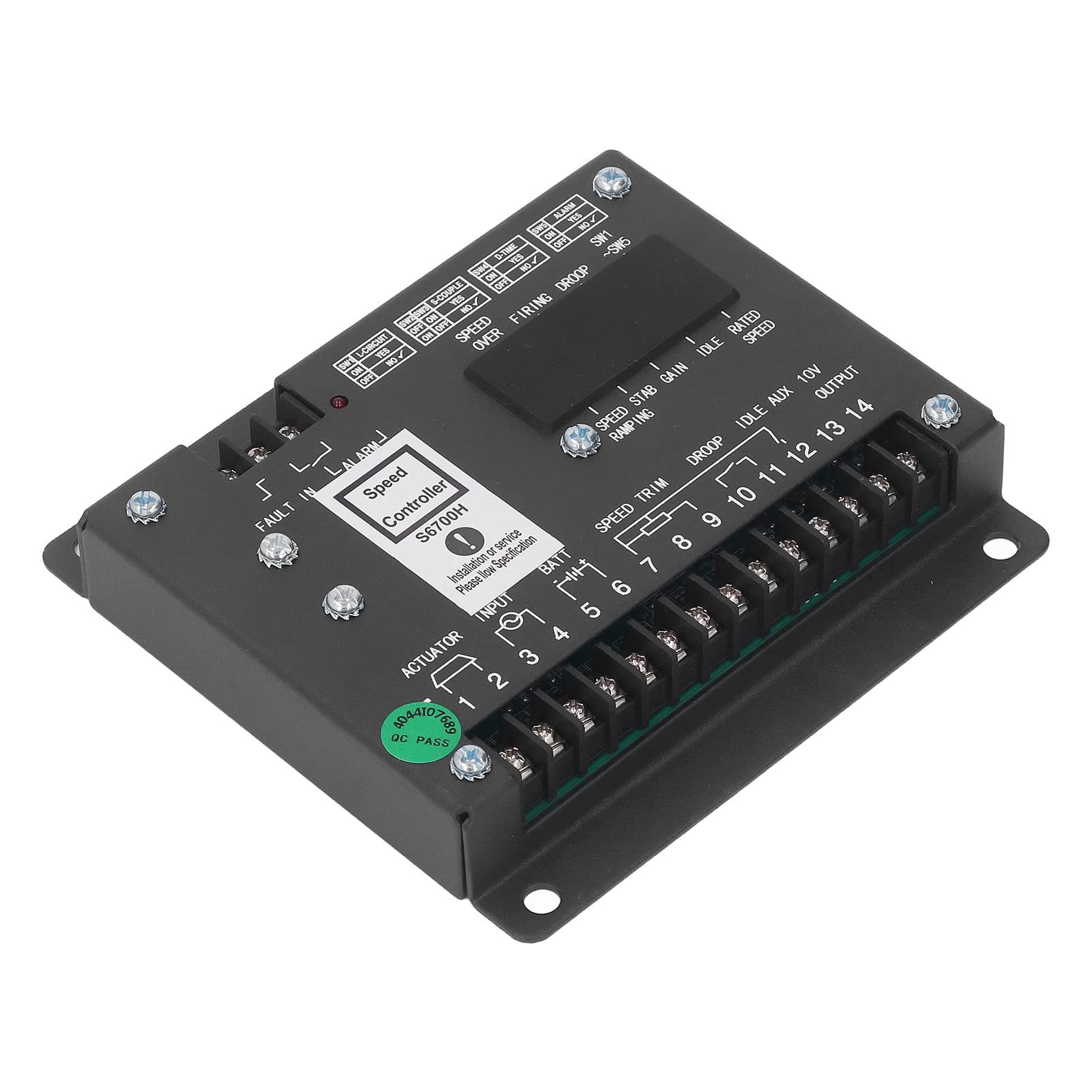 Wakects Regolatore Elettronico di velocità del Generatore, Regolatore di velocità del Generatore ABS 24 V CC, Controllo Ad Anello Chiuso Risposta Rapida Uscita 10 A da 14 A 176 ° F per Utenti di