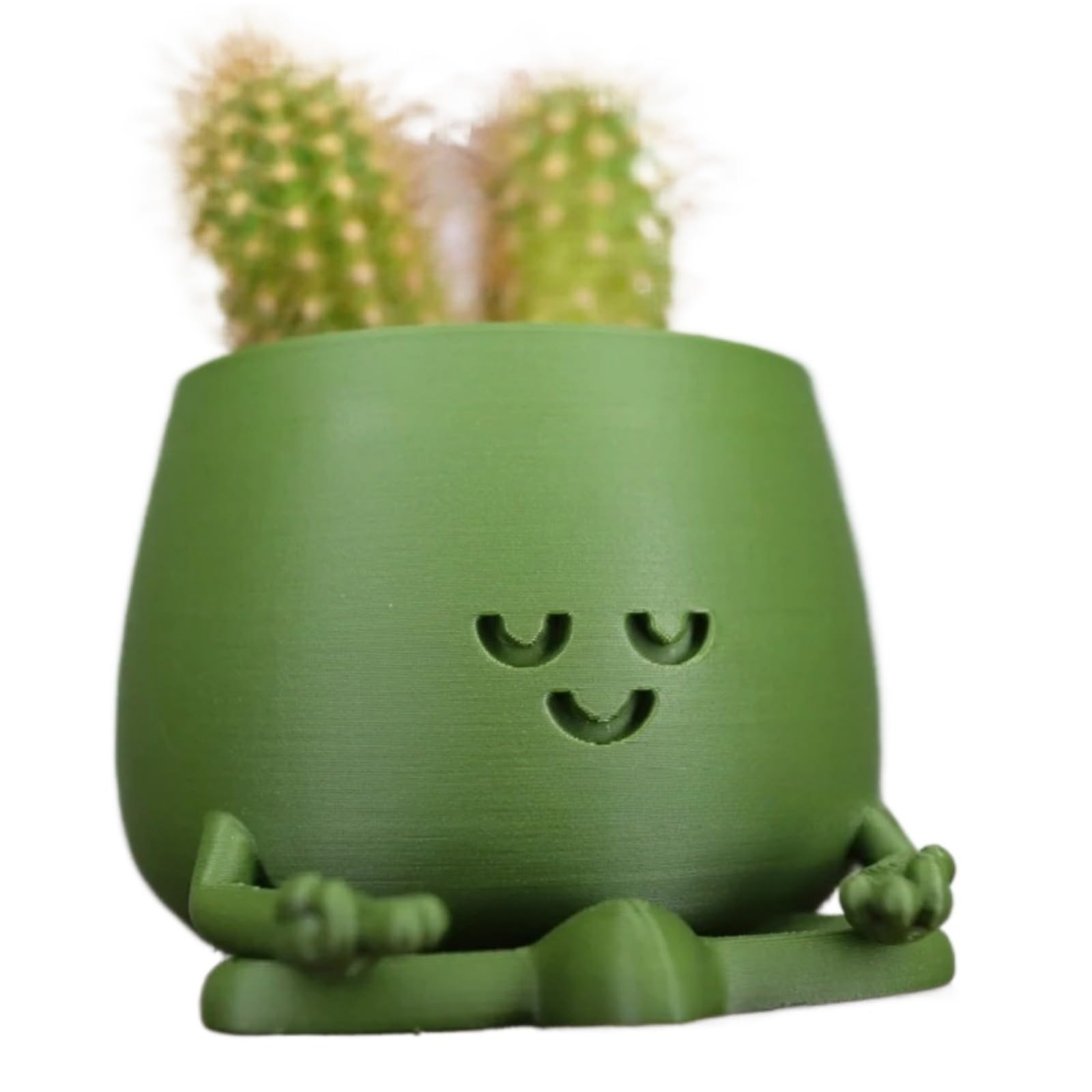 Rocky Green Unique Decorative Planters for Indoor/Outdoor Use, Funny and Cute Home Decorations, Small Succulent/Cactus/Houseplant Pots (Various Designs) (sit in meditation)