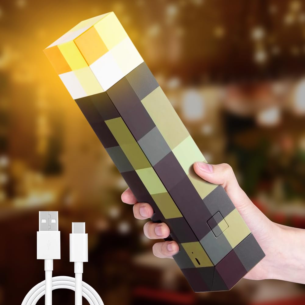 Fouvin Lamp Torch Wall Lamp 28cm, Wall Torch Night Light, Night Lamp USB Rechargeable LED Lights