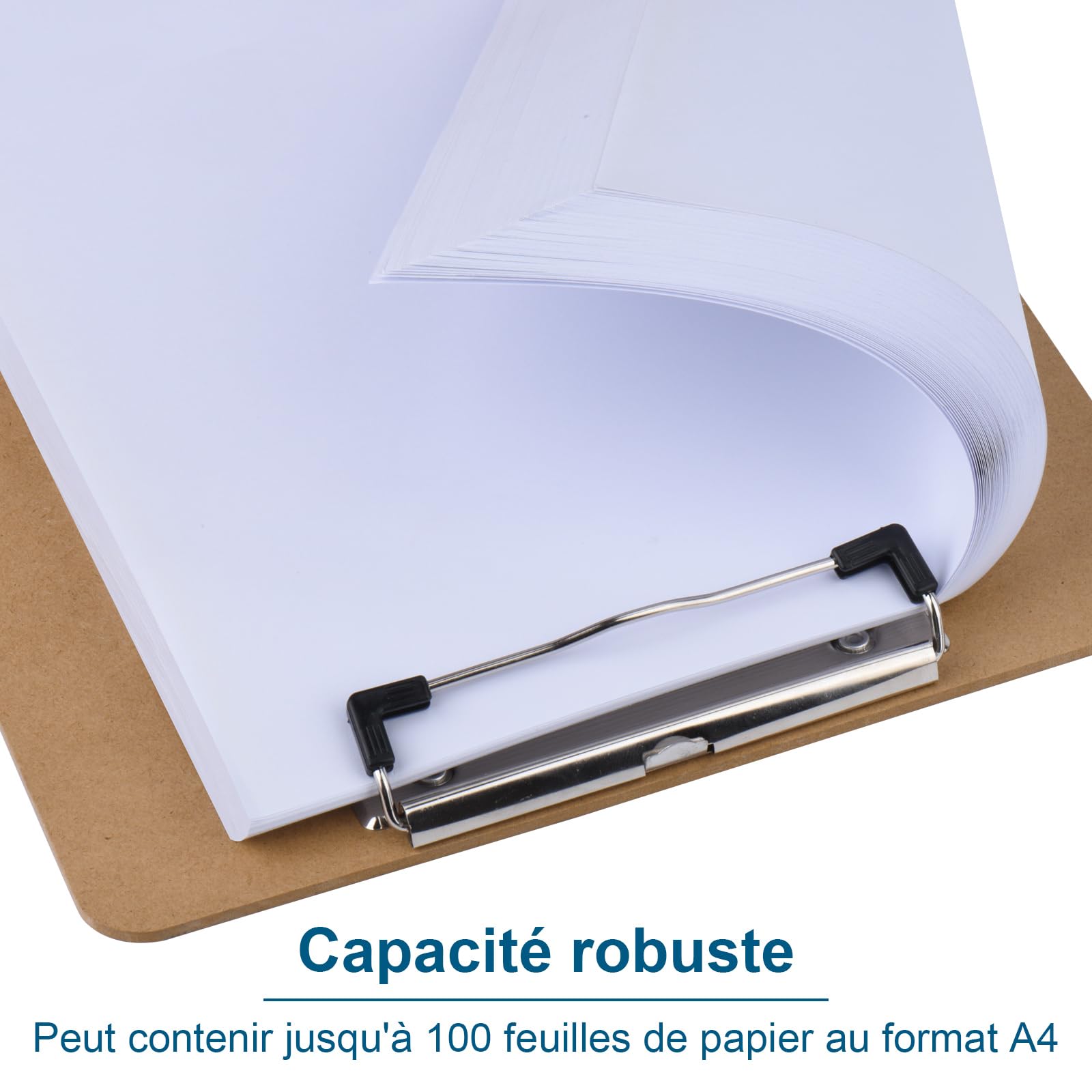 Planche à Pince A4 Fibres Brun – Porte-Bloc Étanché Avec Clip, Idéal École, Bureau, Chantier