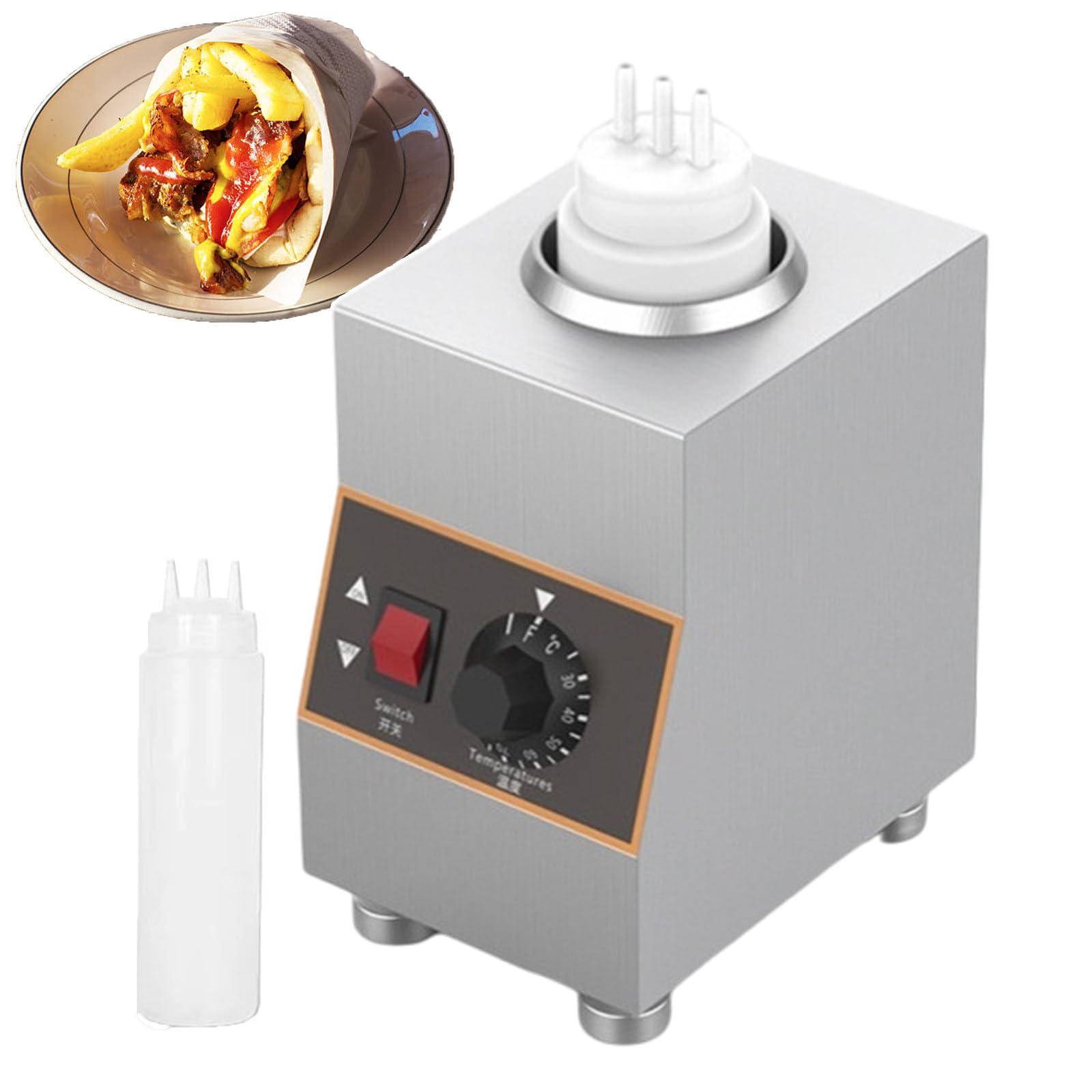 AYCDL Temperature Range 30-85℃/86-185℉, 160W Electric Sauce Bottle Warmers, Kitchen Home Tools for Canteen, Hotel Teria, Chocolate Shop, Restaurant