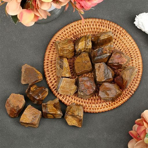 Miniatura 2 de YATOJUZI Ojo de tigre cristales ásperos naturales piedra a granel al por mayor piedras grandes crudas de 0.5 libras de energía Reiki para pulir,