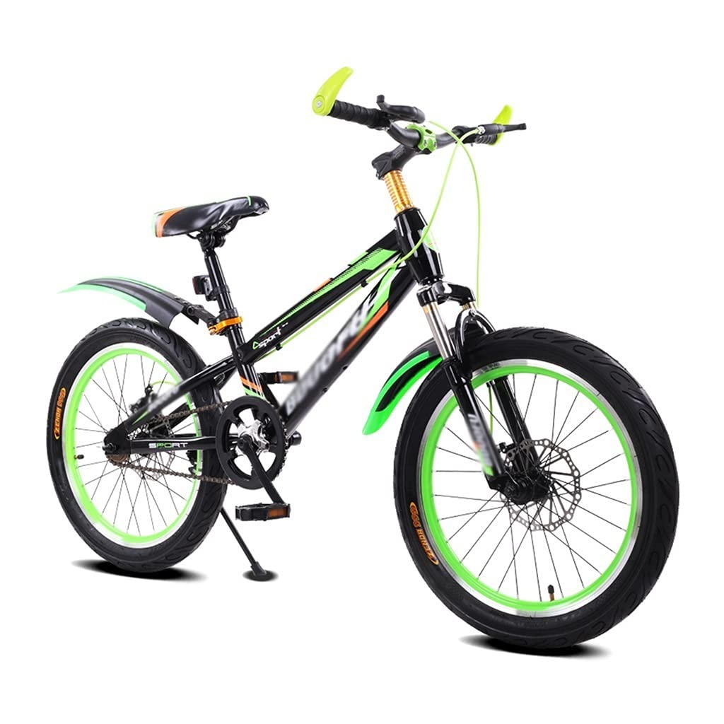 Brilliant firm Kids' Bikes Children's Bicycles Mountain Bikes Children's Tricycles Two-disc Brakes Tempered Frame Suitable For 5-8 Years Old (Color : Green, Size : 16 inches)