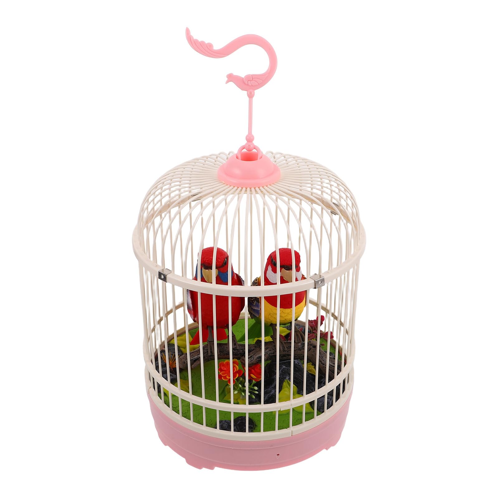 UKCOCO Jaula de Pájaros Juguete Movimientos y Efectos Realistas, Material Plástico Fácil de Usar, Adecuado para Ambientación del Hogar y Entretenimiento Infantil