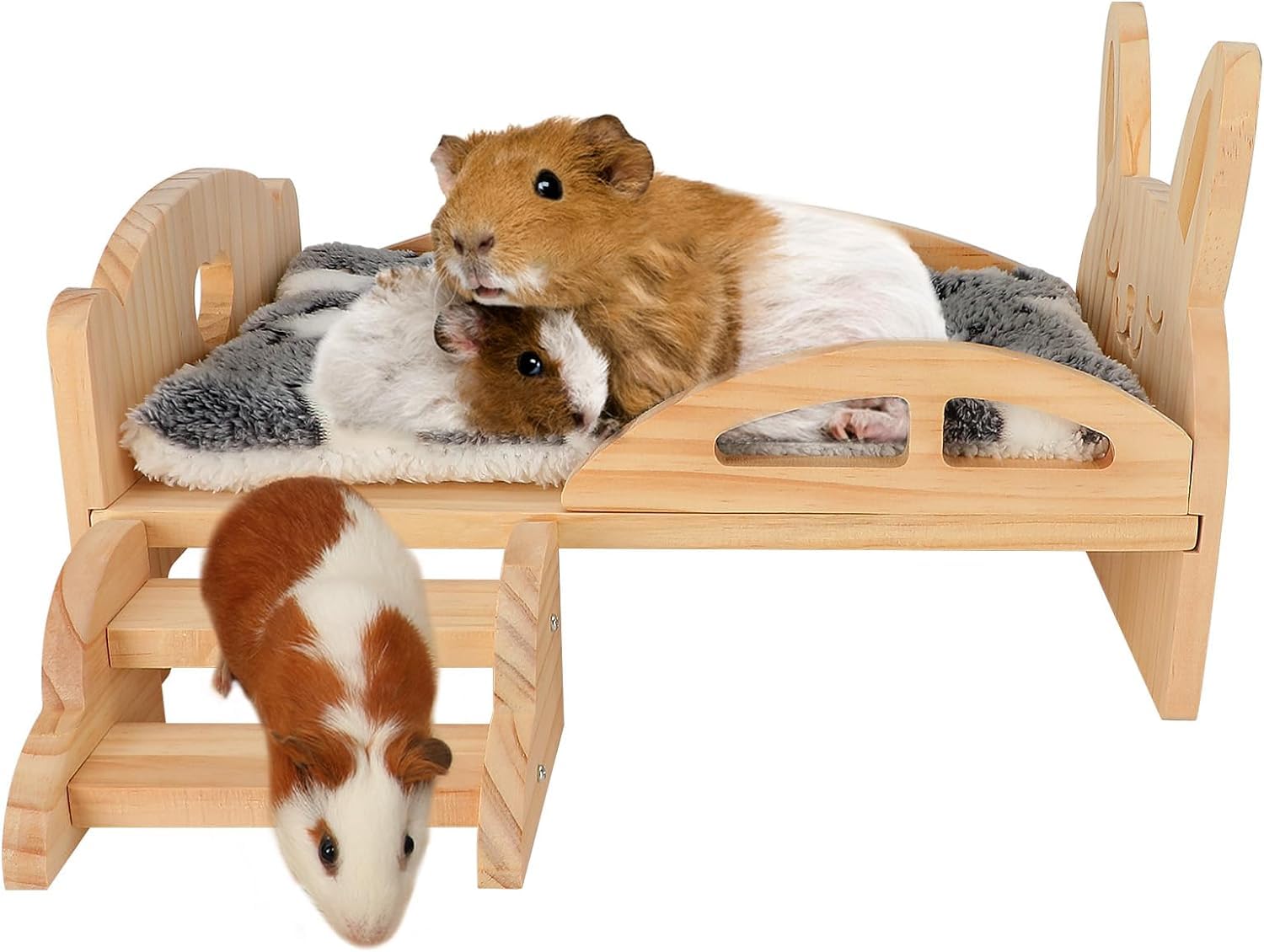YUEPET Letto Per Porcellini D'India, In Caldo Pile, Per Piccoli Animali, Scoiattolo, Cincillà, Coniglio, Riccio, Accessori Per Gabbia, Grigio - 5