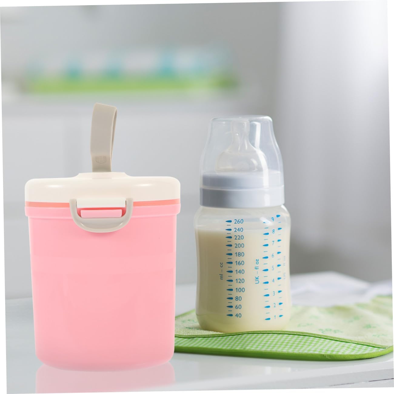 Portable Formula Dispenser with Scoop Large Capacity Milk Powder Container Travel Storage Case for Snacks Fruits Multifunctional Sealed Inner Lid Easy One-hand Operation