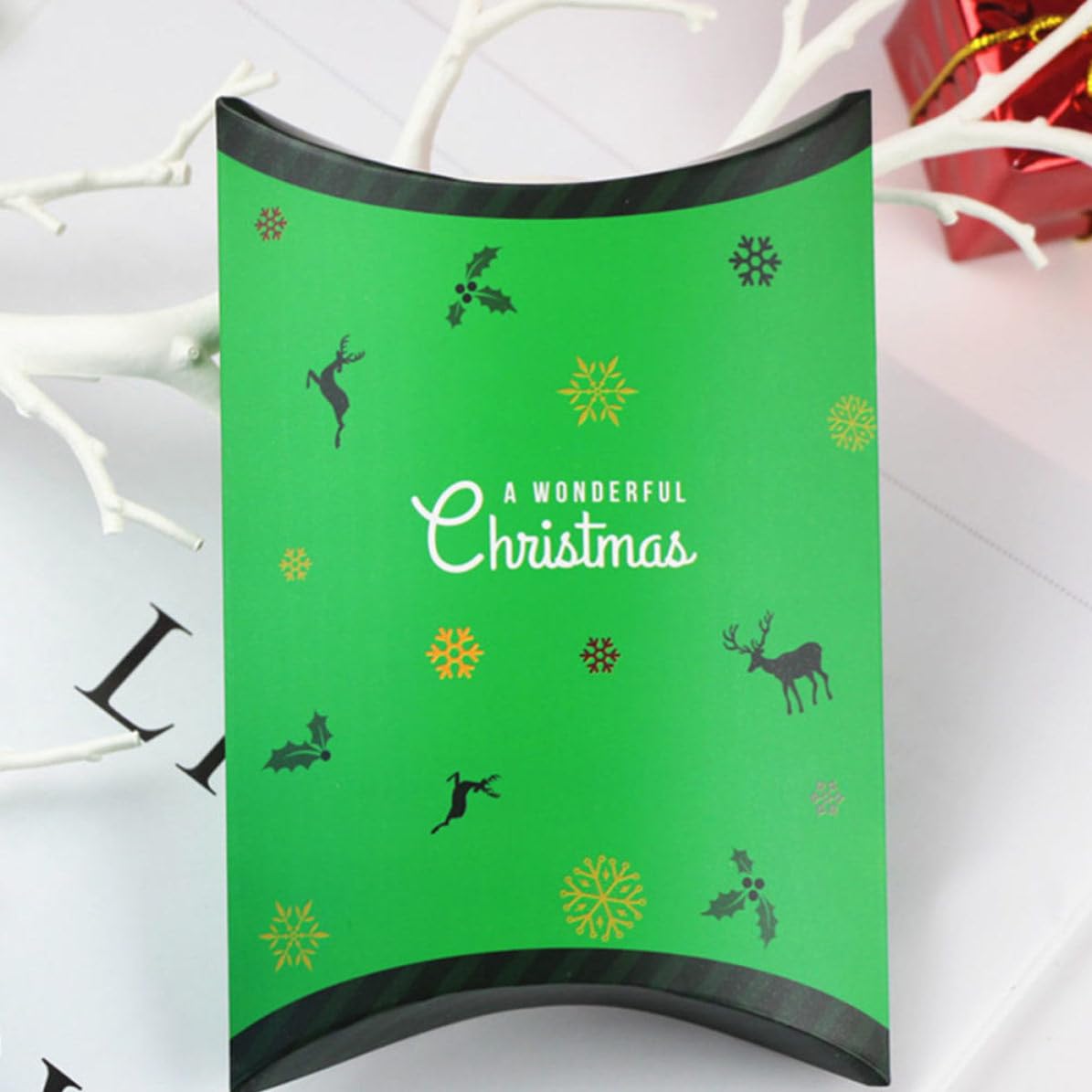 BESPORTBLE 100 Pezzi Scatola Regalo Natalizia in Carta per Dolci e Snack di
