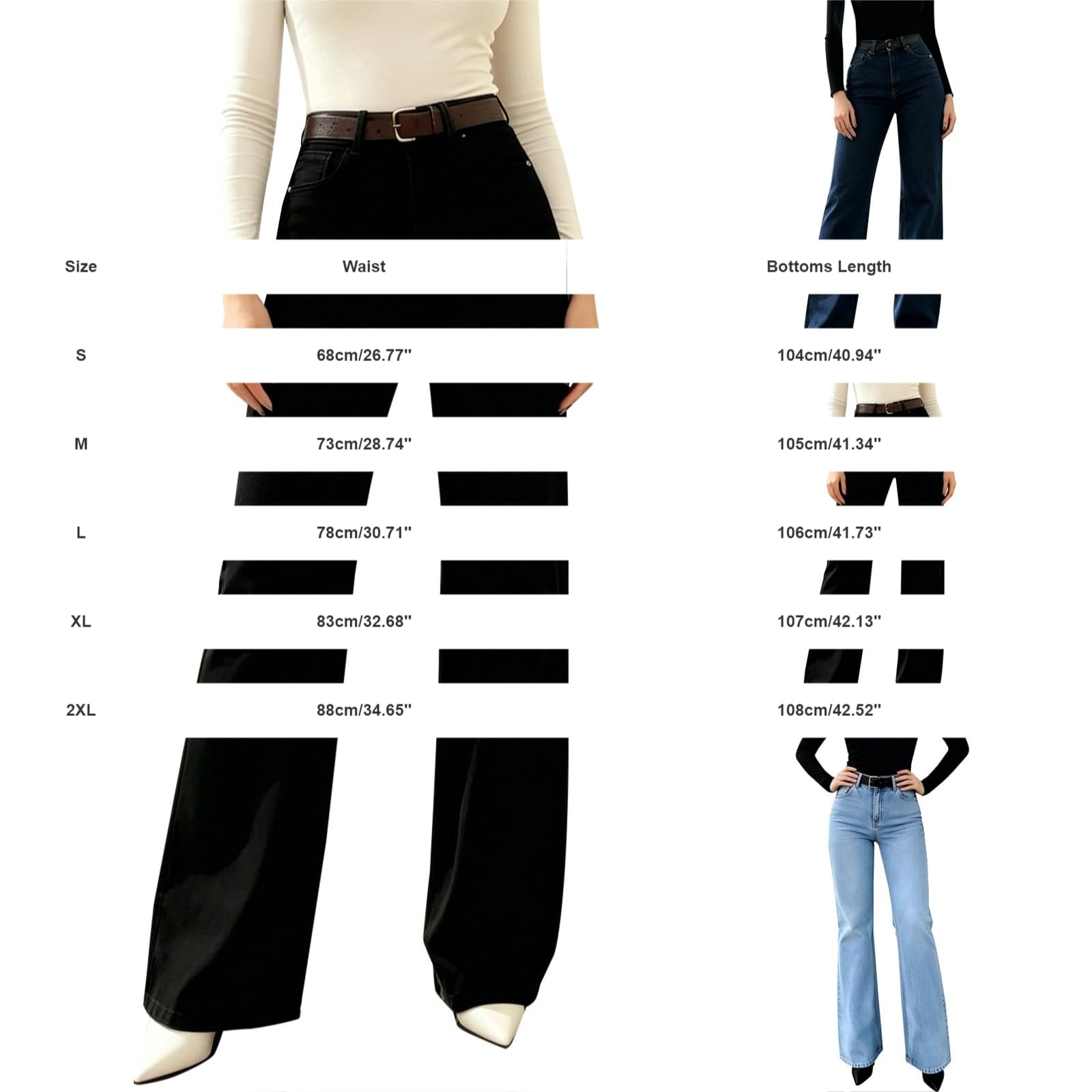 Jeans Donna Elasticizzati Curvy Jeans Elasticizzati Gamba Larga Curvy Pantaloni Baggy Larghi Casual Moda Pantaloni Denim Vita Alta Leggeri Wide Leg Tempo Libero Pantalone Palazzo Comodi Oversize