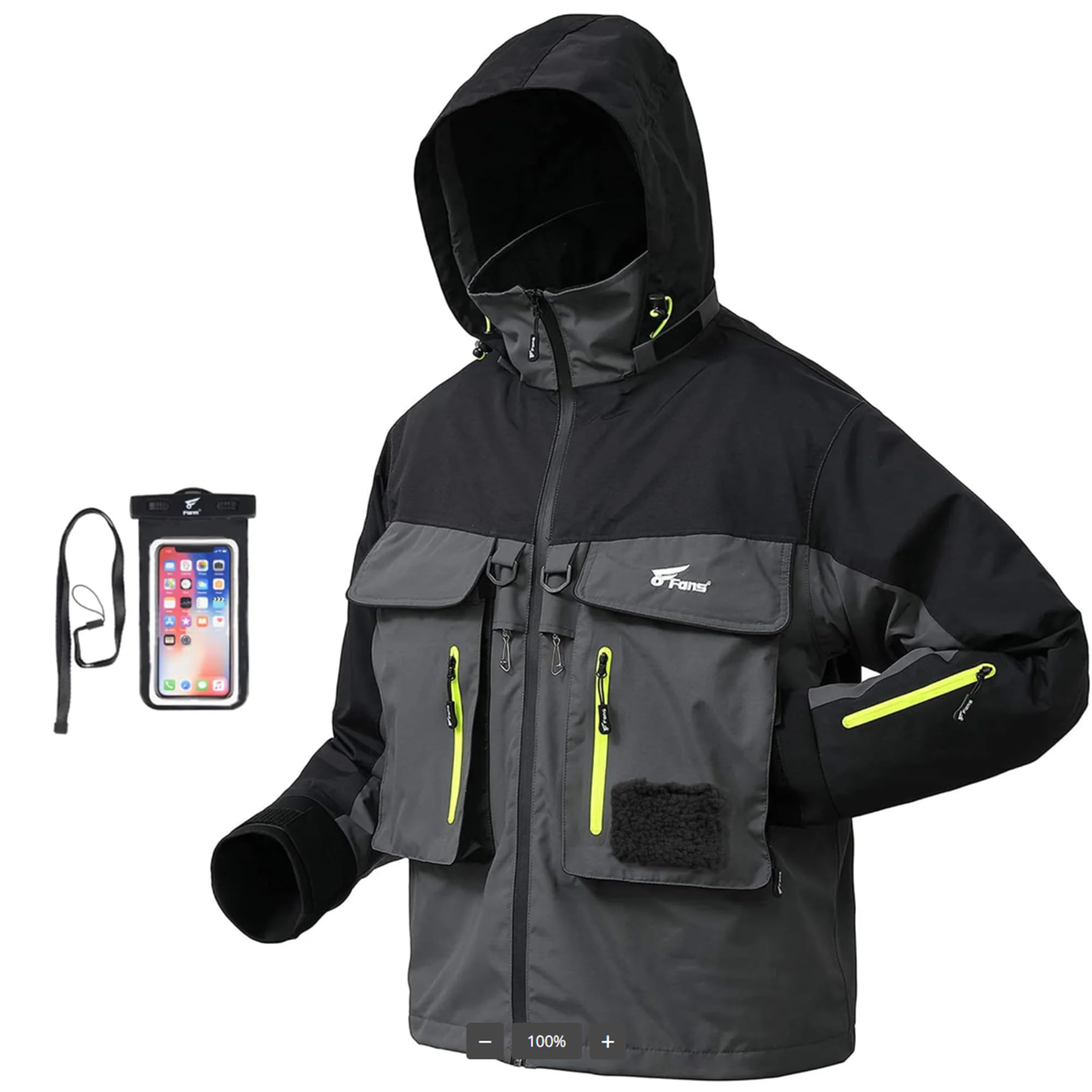 8 Fans Fishing Wading Jackets Breathable Waterproof Fishing Rain Jackets for Men&amp;Women