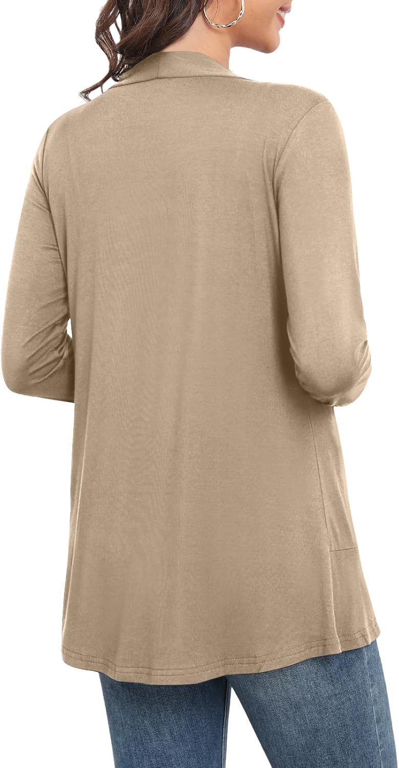 Yincro Women's Long Sleeve Cardigan Lightweight Soft Open Front Casual Cardigans - Image 2