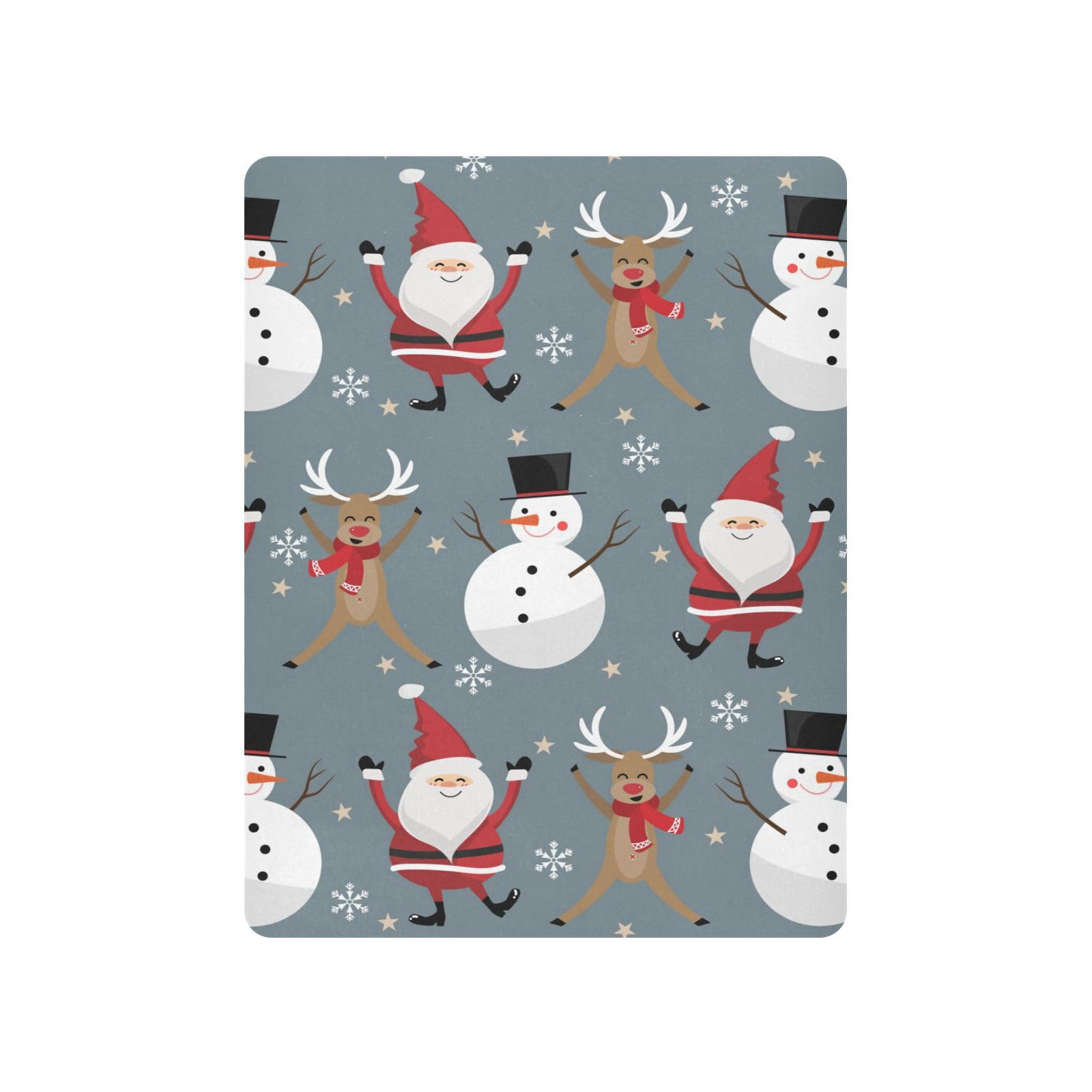 Moudou Christmas Santa Claus Snowman Playard Sheet for Boy Girls, Soft Breathable Fitted Toddler Sheet for Standard Playard Bed Mattress, 39 x 27 x 5 Inch