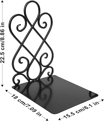 Miniatura 6 de Anwenk - 2 pares de sujetalibros vintage con almohadillas de fieltro, soporte resistente para libros de 2.2 libras, base larga, soporte para libros