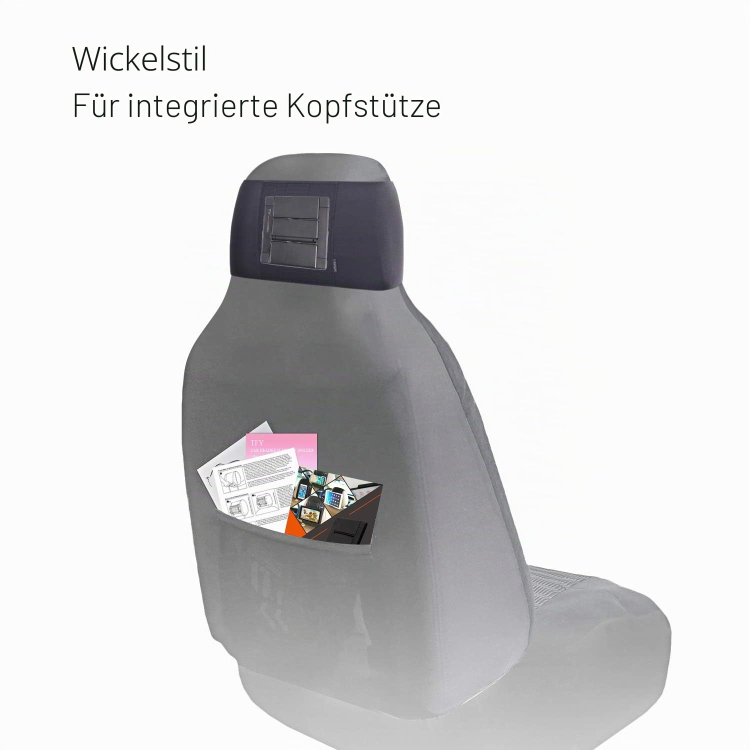 TFY KFZ-Halterung, Auto-Kopfstützen-Halterung für Handys und Tablets, kompatibel mit Geräten mit einem 12,7 bis 26,7 cm (5 bis 10,5 Zoll) großen Bildschirm (Black)