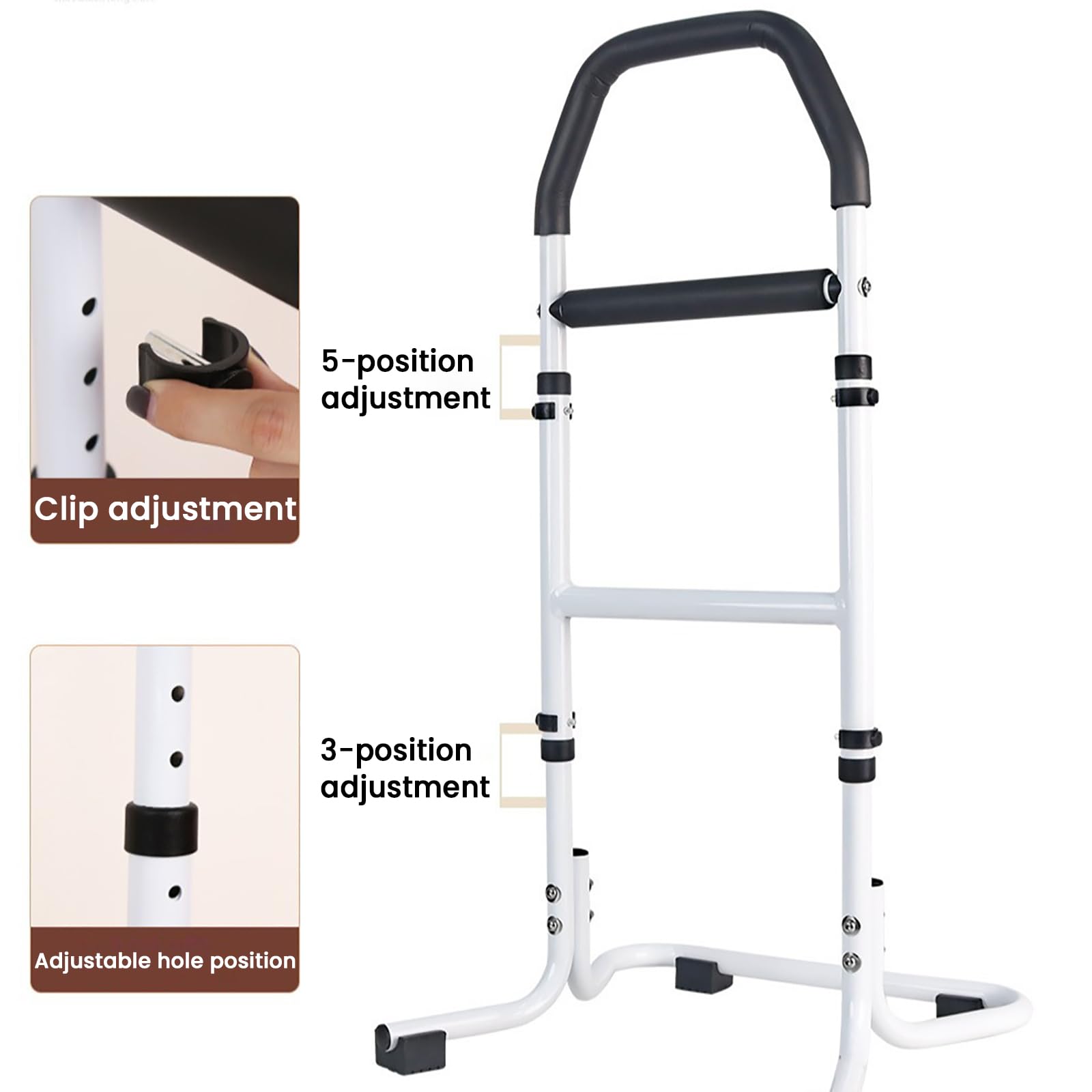 Ayudas de pie de altura ajustable para ancianos, ayuda antideslizante para caminar con soporte de carga grueso para cama, sofá, inodoro, ayuda a la movilidad (color: B)