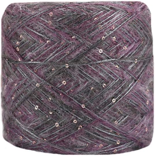 200gram Shiny Sequin Mohiar Wool Yarns Purple Grey Crochet Knitting Scarf Sweater Hat Thread DIY Winter Thin Wool Blend Sequin Yarn