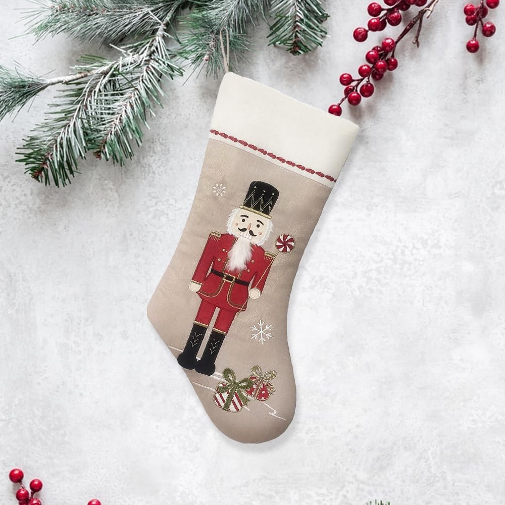 MON AMI White King Mouse Christmas Stocking – 21 Bag, Christmas Décor, Festive X Mas Socks for Family & Kids