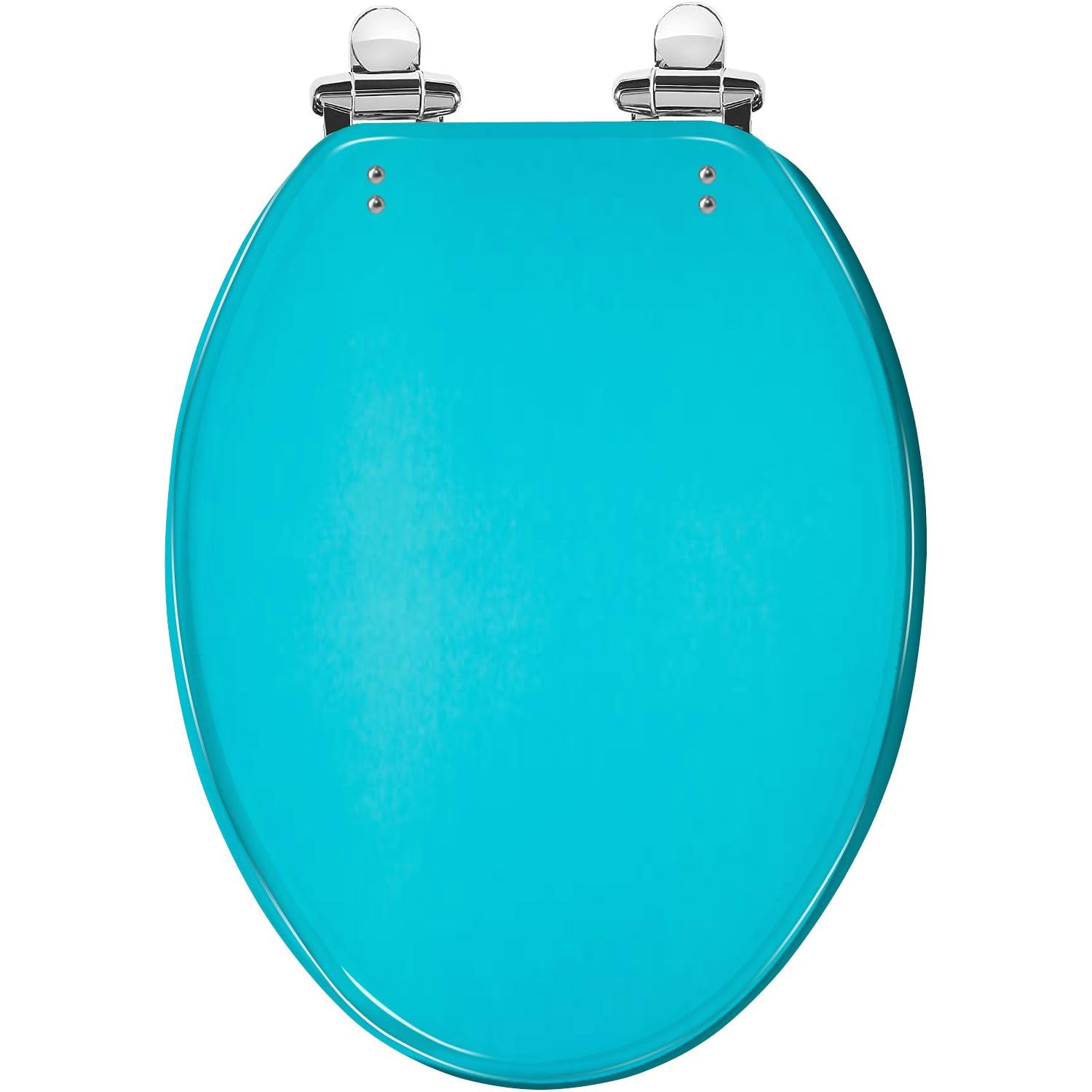 Elongated Toilet Seat A little mottled bright blue turquoise paper plain solid for minimal Resin Toilet Seat Slow Quiet Close with Quick-Release Hinges Toilet Seat with Cover Easy to Clean Install