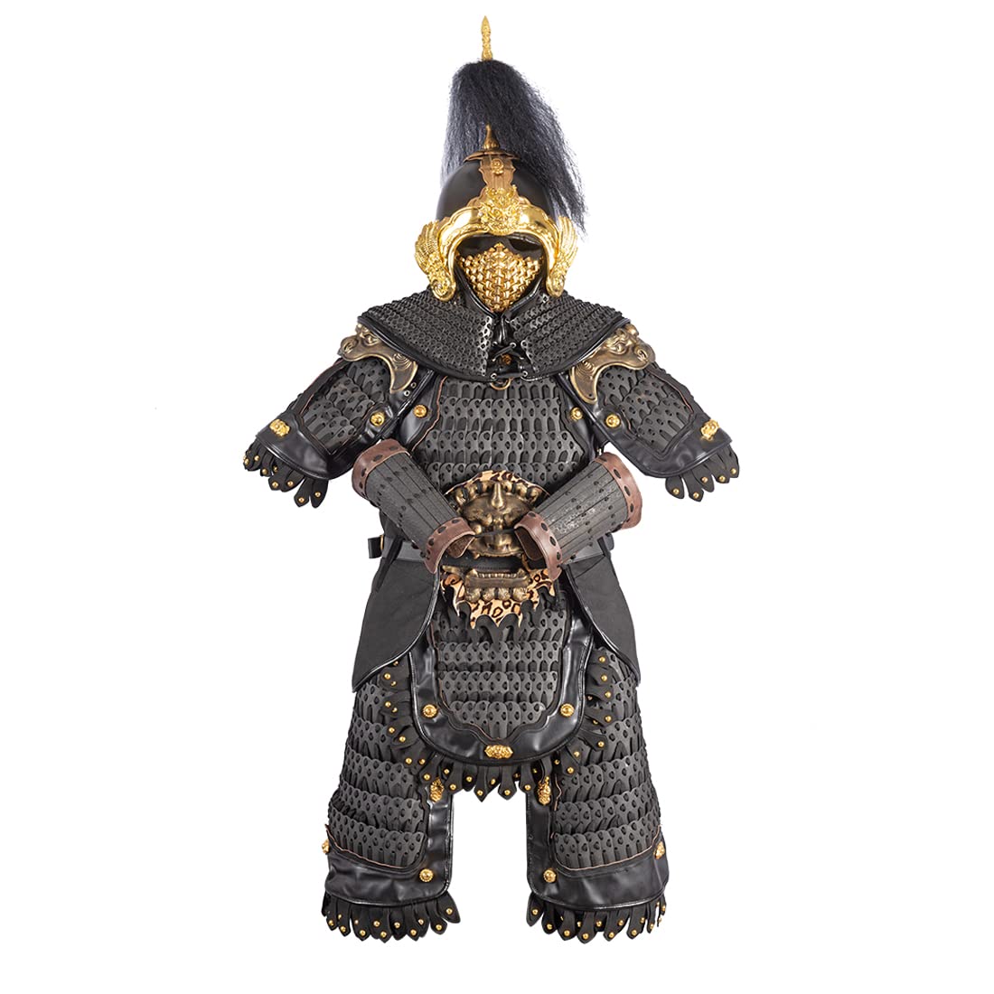 PHYNEDI Tactical Ancient Armor Costume with Helmet, Ancient Medieval Samurai Defense Gear Combat Equipment (No Shoes&Weapon)