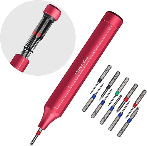 Morcoxina Juego de mini destornilladores 10 en 1, juego de destornilladores de precisión, destornillador multiusos portátil, kit de herramientas de