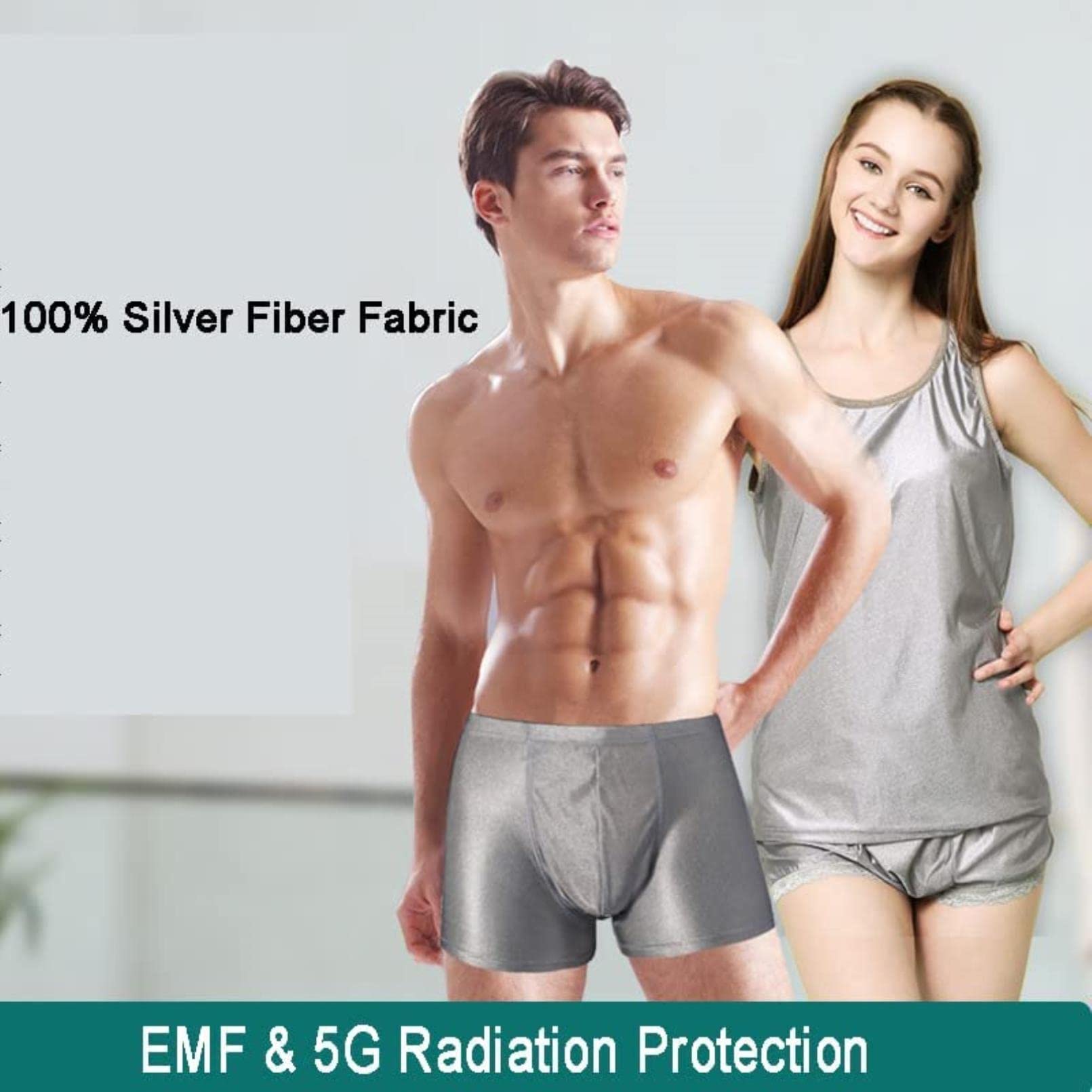 Emf Strahlungsschutz Unterwäsche Männer Und Frauen 100% Silberfaser Anti-strahlungs-Shorts Vertikales Slip(Size:XXX-Large,Color:Mann)