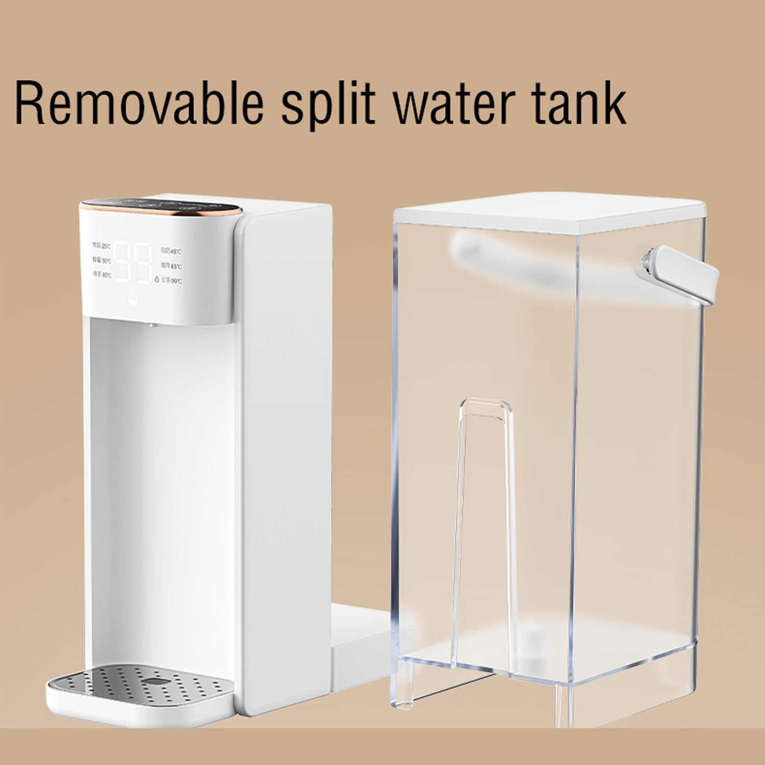maquina de aguaPequeño dispensador de agua caliente instantánea de escritorio con pantalla/ajuste de temperatura de seis niveles en cualquier momento