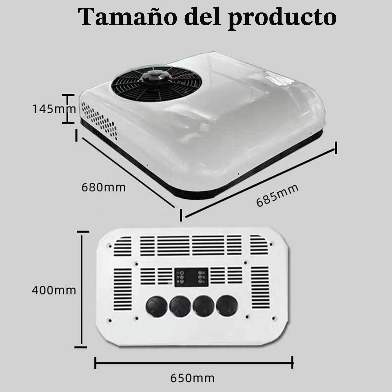GLIvantad Aire Acondicionado Para Vehículos, Recreativos, Camiones, Autobuses, Autocaravanas, Vehículos Agrícolas, 12V/24V DC, Enfriamiento Rápido y Potente, Compresor Scroll Eléctrico