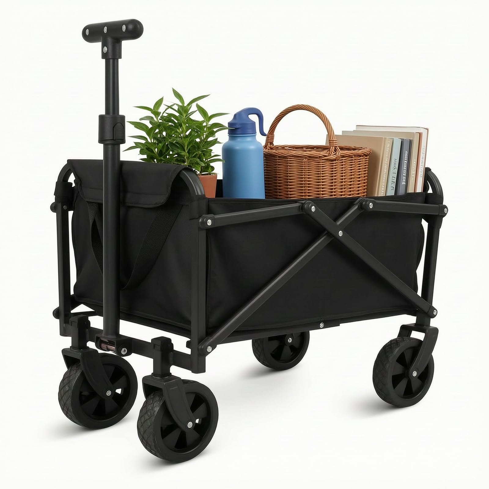 Carrello pieghevole fino a 80 kg, con manico telescopico