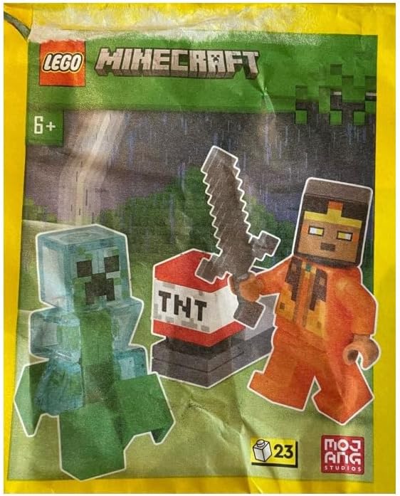 Lego Minecraft Paper & Foil Pack: Hero, Charged Creeper & TNT Launcher