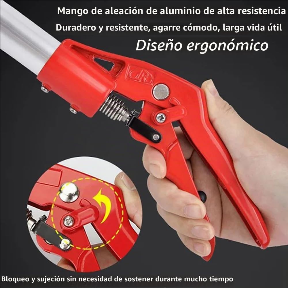 Podadora De Altura,Tijeras De Podar Telescópicas,Podadora Telescopica,Recogida De Fruta,Longitud Regulable De 1.2 a 2.2m,Diámetro Máximo De Corte 2 Cm,Para La Poda En Altura y La Recogida De Fruta