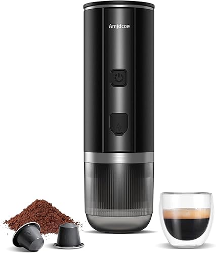 Miniatura 9 de Máquina de café expreso portátil, 20 bares, eléctrica para viajes, campamento, mini cafetera recargable USB-C para cápsulas NS y café molido, gris