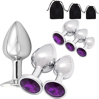 Metal Anal Plug - Butt Plug Set 3 Pcs Anal Plugs, Buttplug, But Plug, Sexual Stimulation Device for Butt Plug Set, Anal Sex Toy Butt Toys Anal Toys, Butt Training Plugs Kit for Women Men Couple