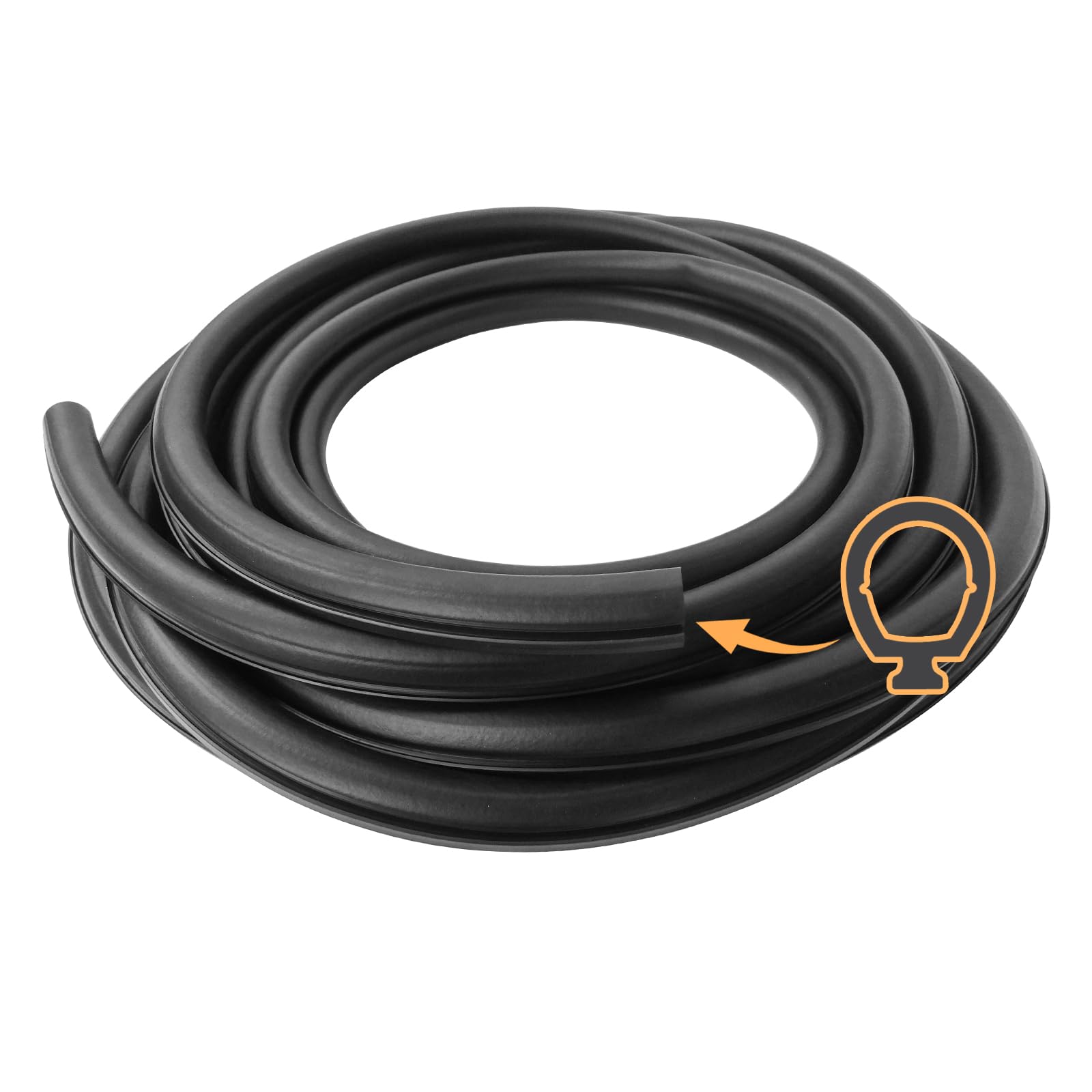 View 1 of 018-338-BLK Slide-in Secondary Seal Black, RV Rubber Seal Replacement for RV Camper Trailer Slideout System, 13/16" x 11/16" x 30'