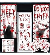 61 X 29.5 INCH Large Halloween Window Stickers Door Decorations Indoor Outdoor Halloween Door Cov...
