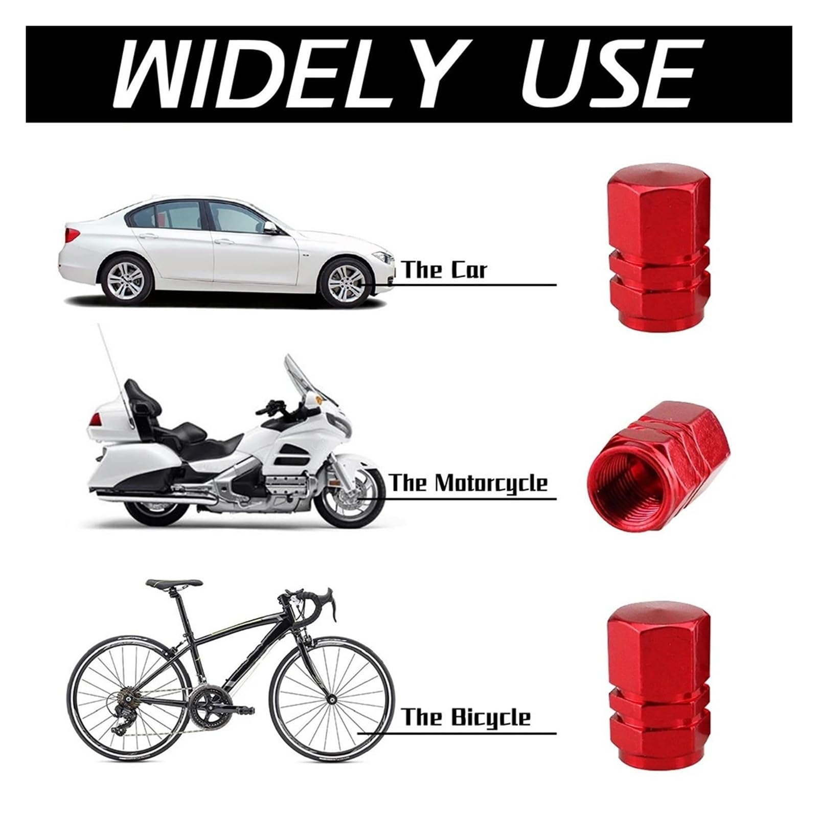 Aluminiowe nasadki zaworowe odporne na kurz do motocykli samochodowych (szare)