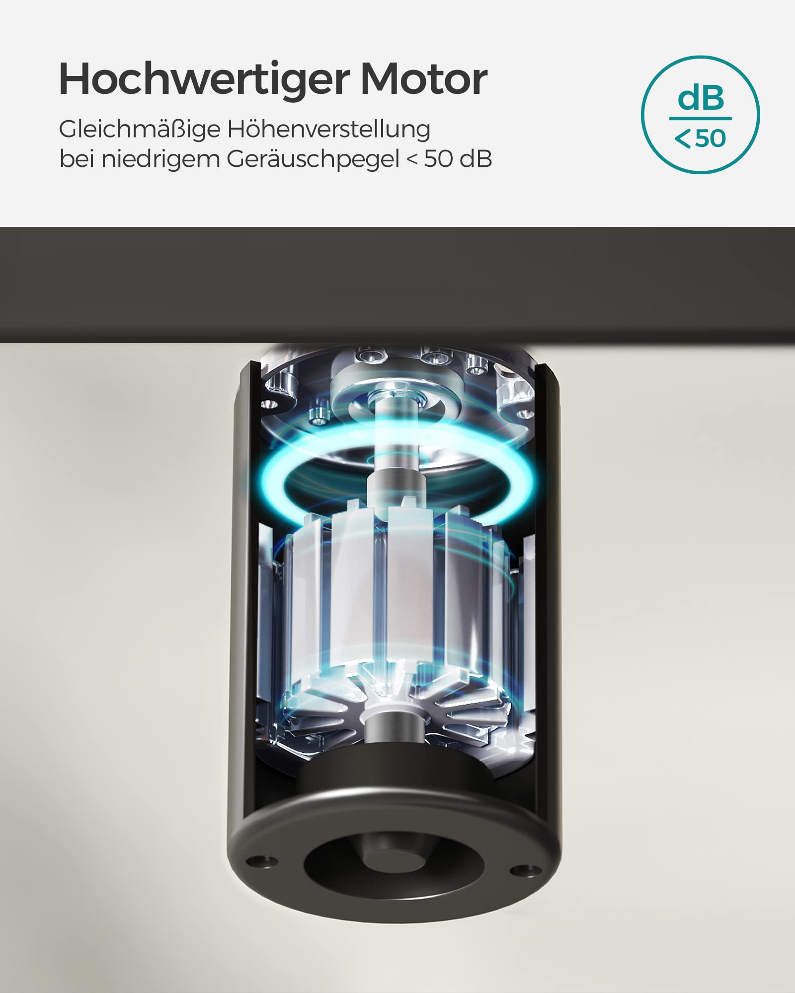 SONGMICS Tischgestell, höhenverstellbar, Schreibtischgestell, elektrischer Schreibtisch, Tischständer mit Motor, Länge verstellbar, Stahl, schwarz LSD010B01