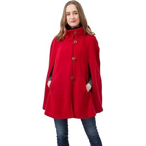 BYOS Women’s Winter Stylish Oversized Plaid Soft Fleece Poncho Blanket Wrap