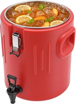 Insulated Beverage Dispenser Carrying Handles Faucet Iced Hot Drink Dispenser Beverage with 304 Steel Interior Spout, Portable Insulated Beverage Dispenser Drink Fountains for Parties