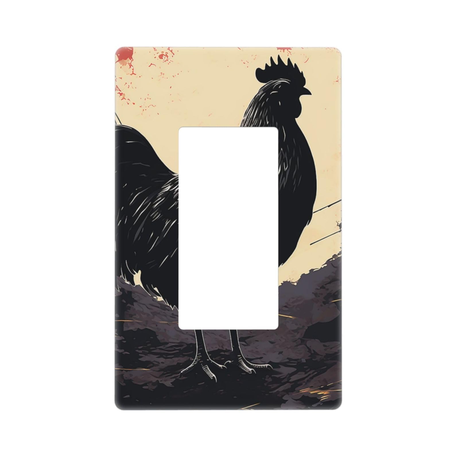 Farmhouse Chicken Wall Plate Cover 1 Gang Light Switch Cover Decorative Single Duplex Wall Plates Standard Size Decorator Blank Electrical Switch Plate Cover for Electrical Outlets