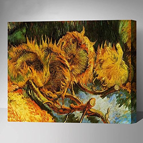 Made4u[ Post-Impressionism 1 Series [ 20" ] [ Thicker (1") ] [ Wood Framed ] Paint By Numbers Kit with Brushes and Paints for Adult (Four Cut Sunflowers - Vincent van Gogh HYXPI4007)