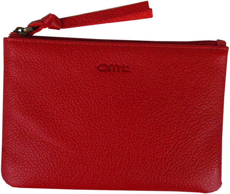 OMT Large Genuine Leather Zippered Coin Purse Pouch Change or Key Holder Card Case Wallet Credit Card Holder